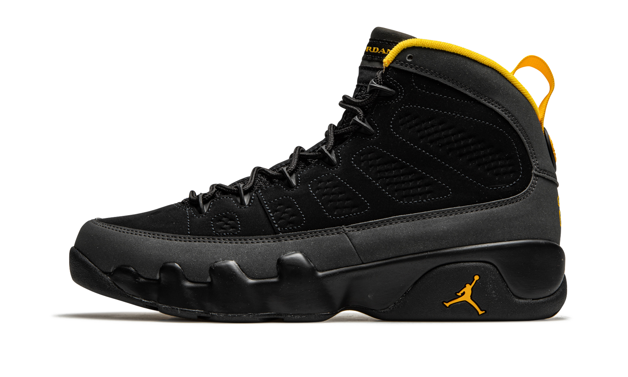 Jordan 9 Retro Dark Charcoal University Gold