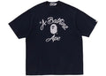 BAPE Chain Stitch College Relaxed Fit Tee Navy