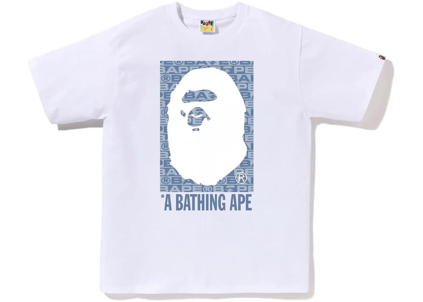 BAPE Lux Sport Pattern Box Ape Head Tee White