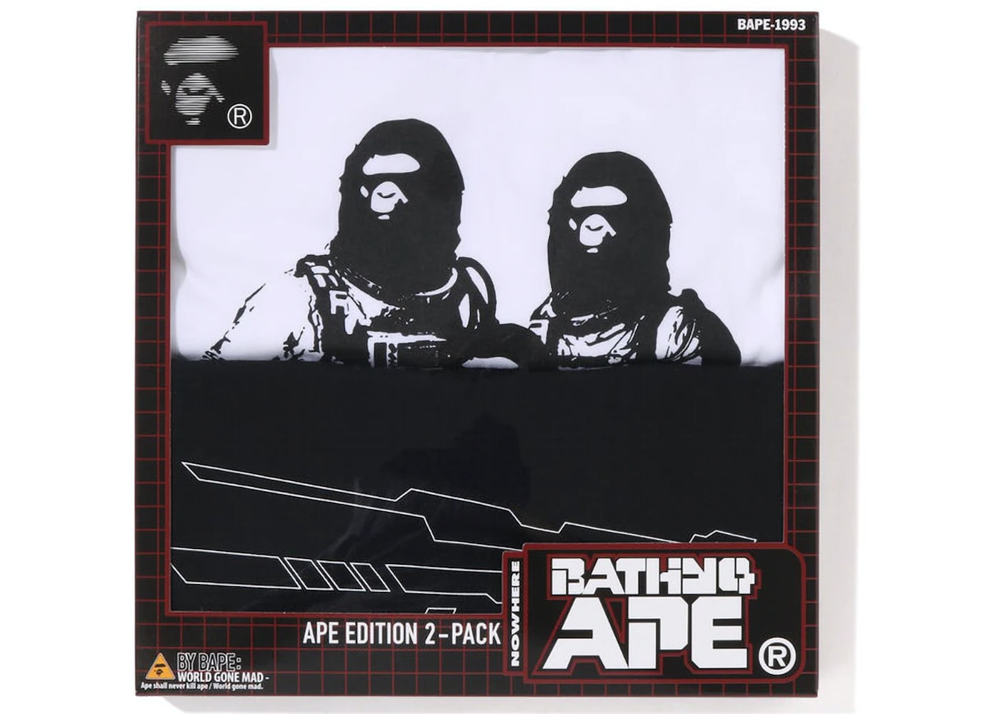BAPE Package Box #1 Tee (Set of 2) Black White