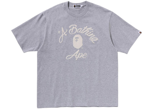 BAPE Chain Stitch College Relaxed Fit Tee Grey
