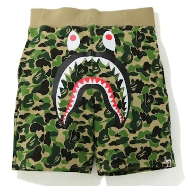 BAPE Big ABC Camo Side Shark Sweat Shorts Green